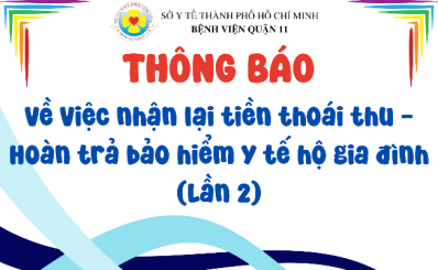 Thông báo về việc nhận lại tiền thoái thu - Hoàn trả bảo hiểm y tế hộ gia đình (lần 2)